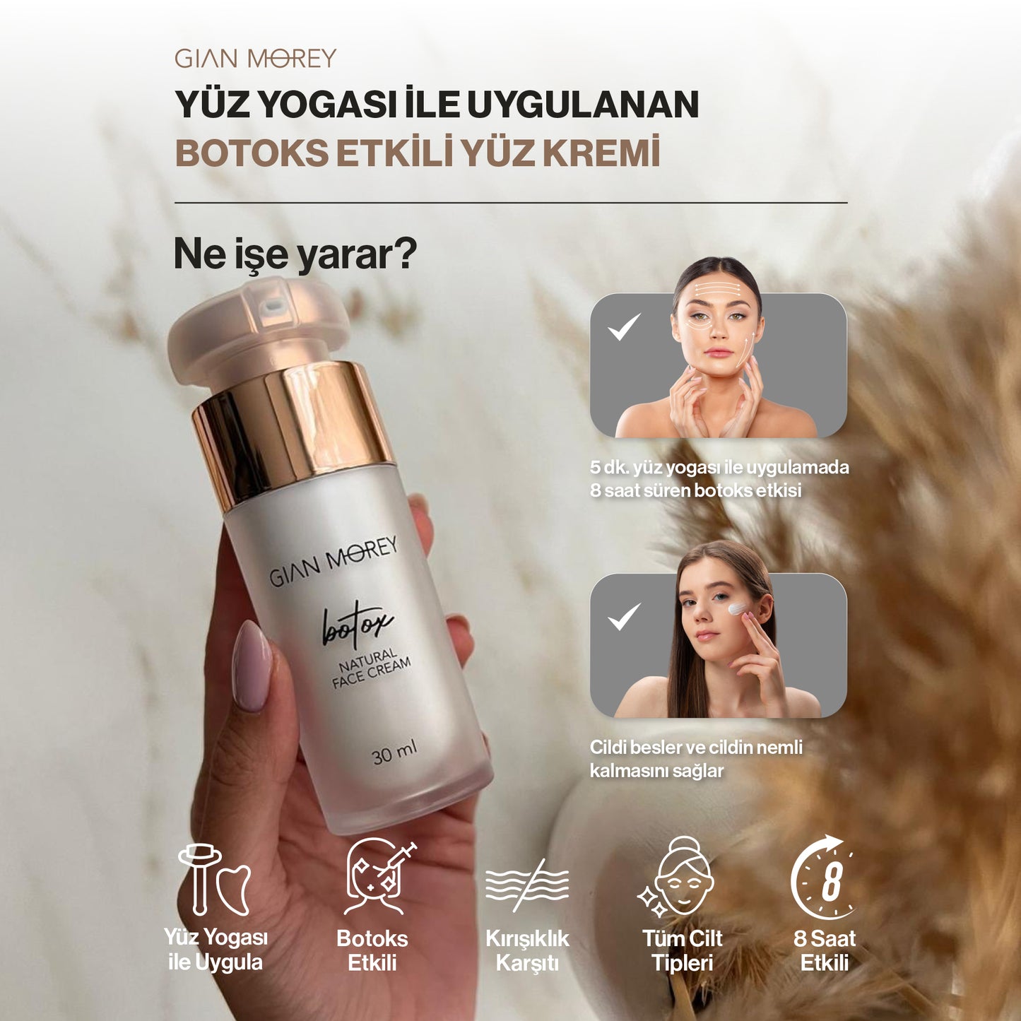 Botoks Etkili Kırışıklık Karşıtı Natural Yüz Kremi