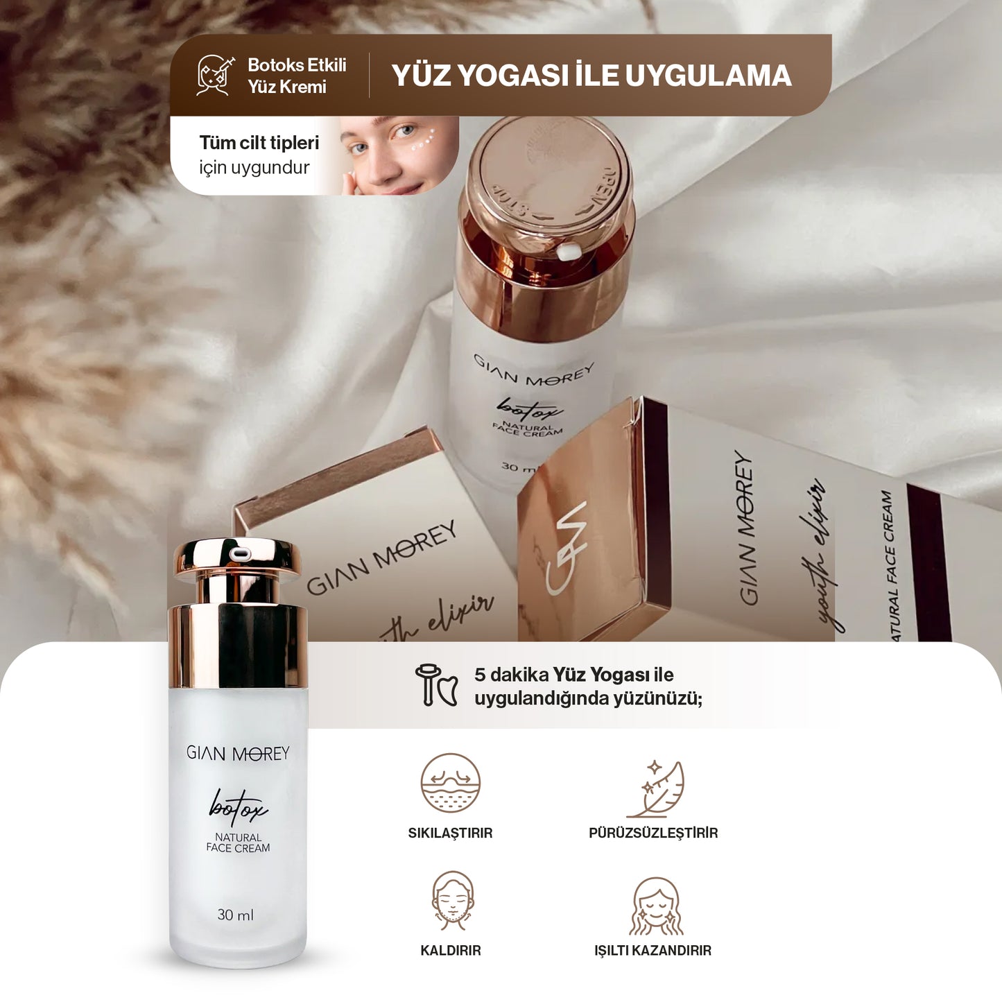 Botoks Etkili Kırışıklık Karşıtı Natural Yüz Kremi