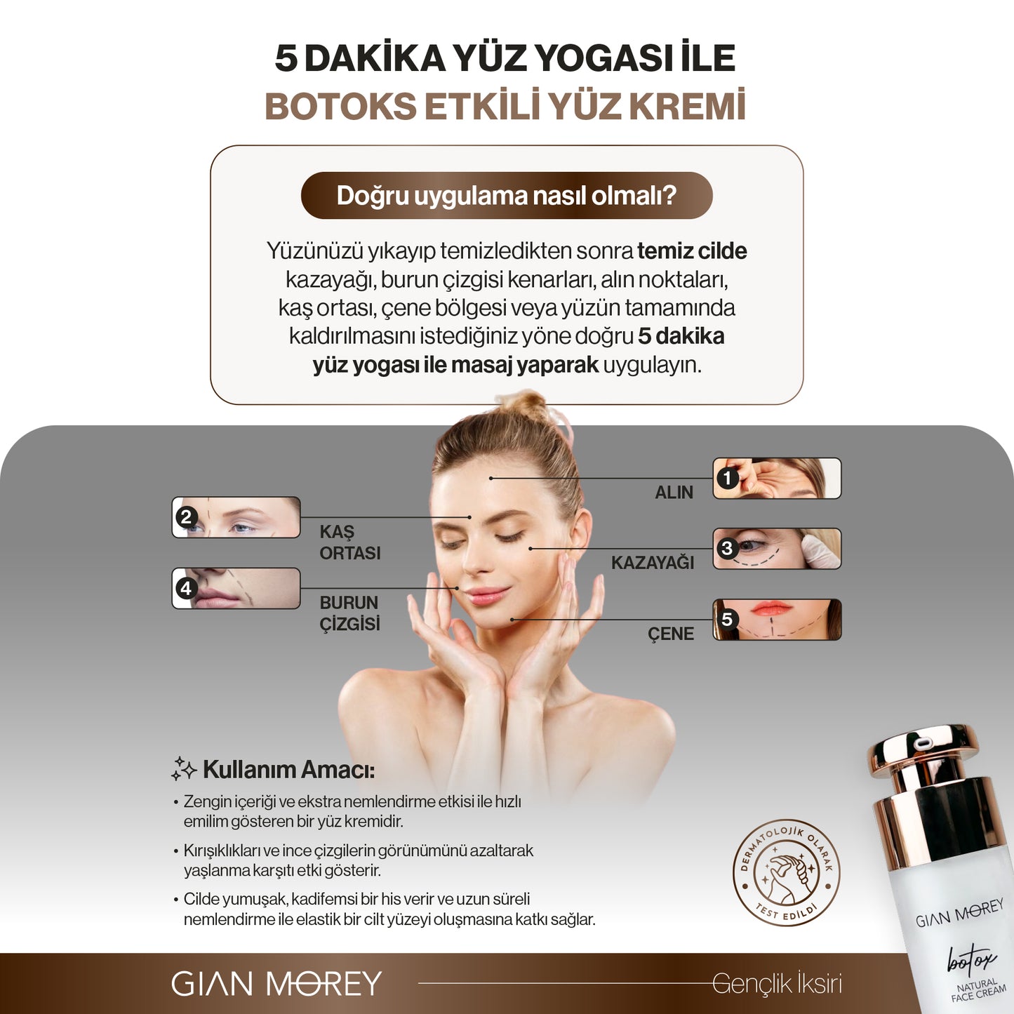 Botoks Etkili Kırışıklık Karşıtı Natural Yüz Kremi