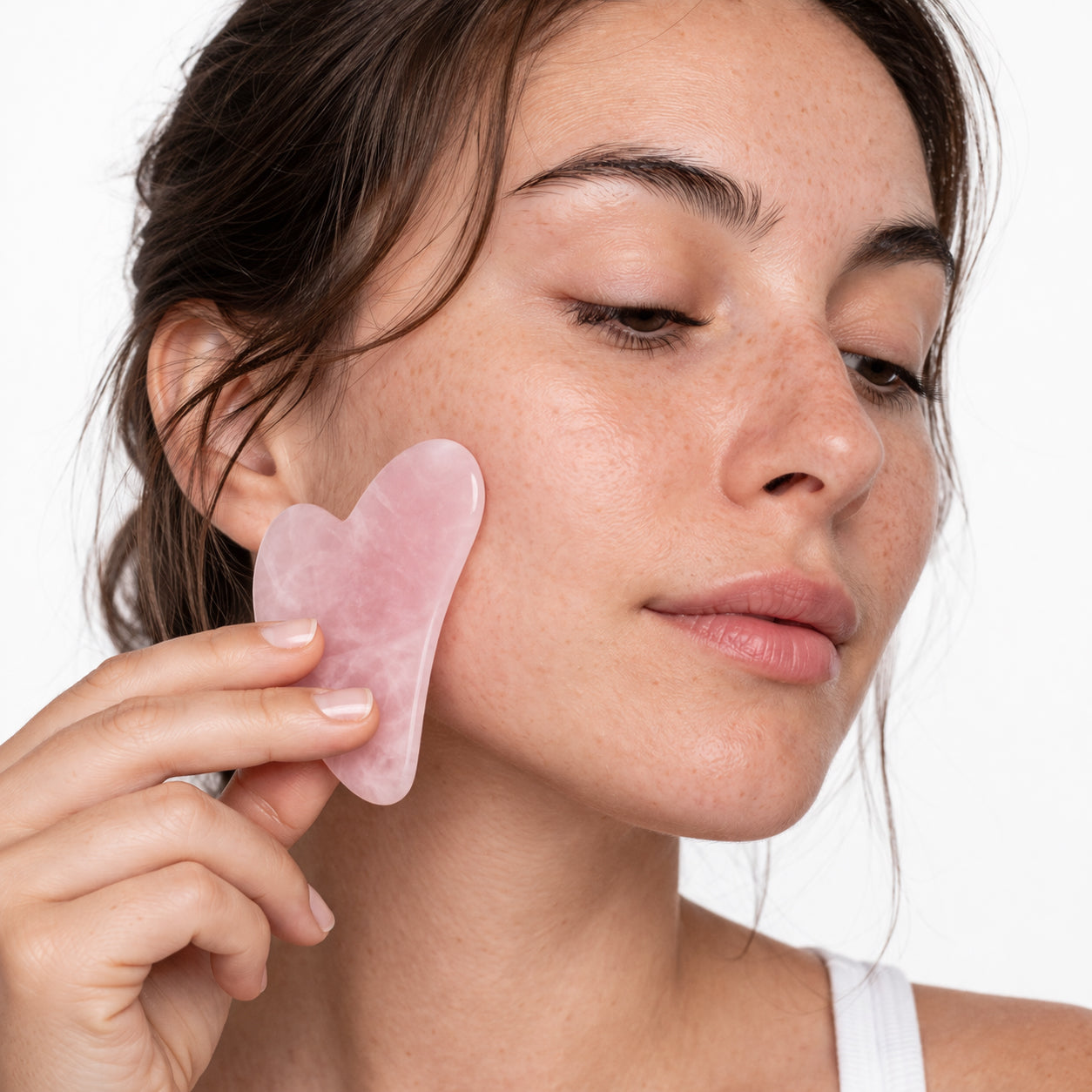 Pembe Kuvars Gua Sha Yüz Masaj Taşı