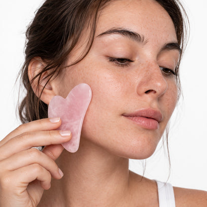 Pembe Kuvars Gua Sha Yüz Masaj Taşı
