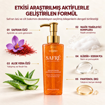 SAFRÉ Safran Özlü Aydınlatıcı Yüz Temizleme Jeli