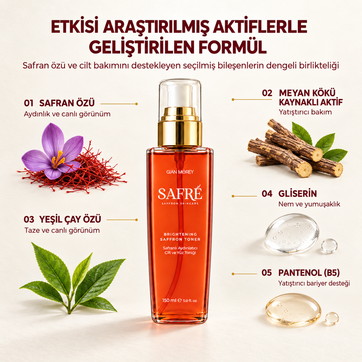 Safranlı Aydınlatıcı Cilt ve Yüz Toniği