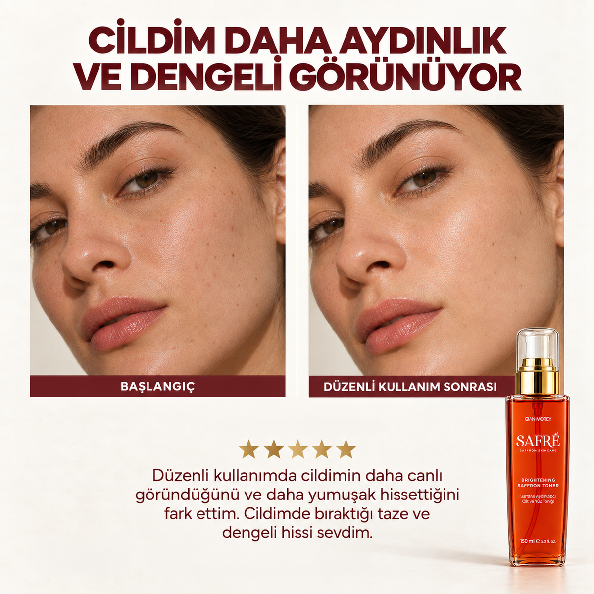 Safranlı Aydınlatıcı Cilt ve Yüz Toniği