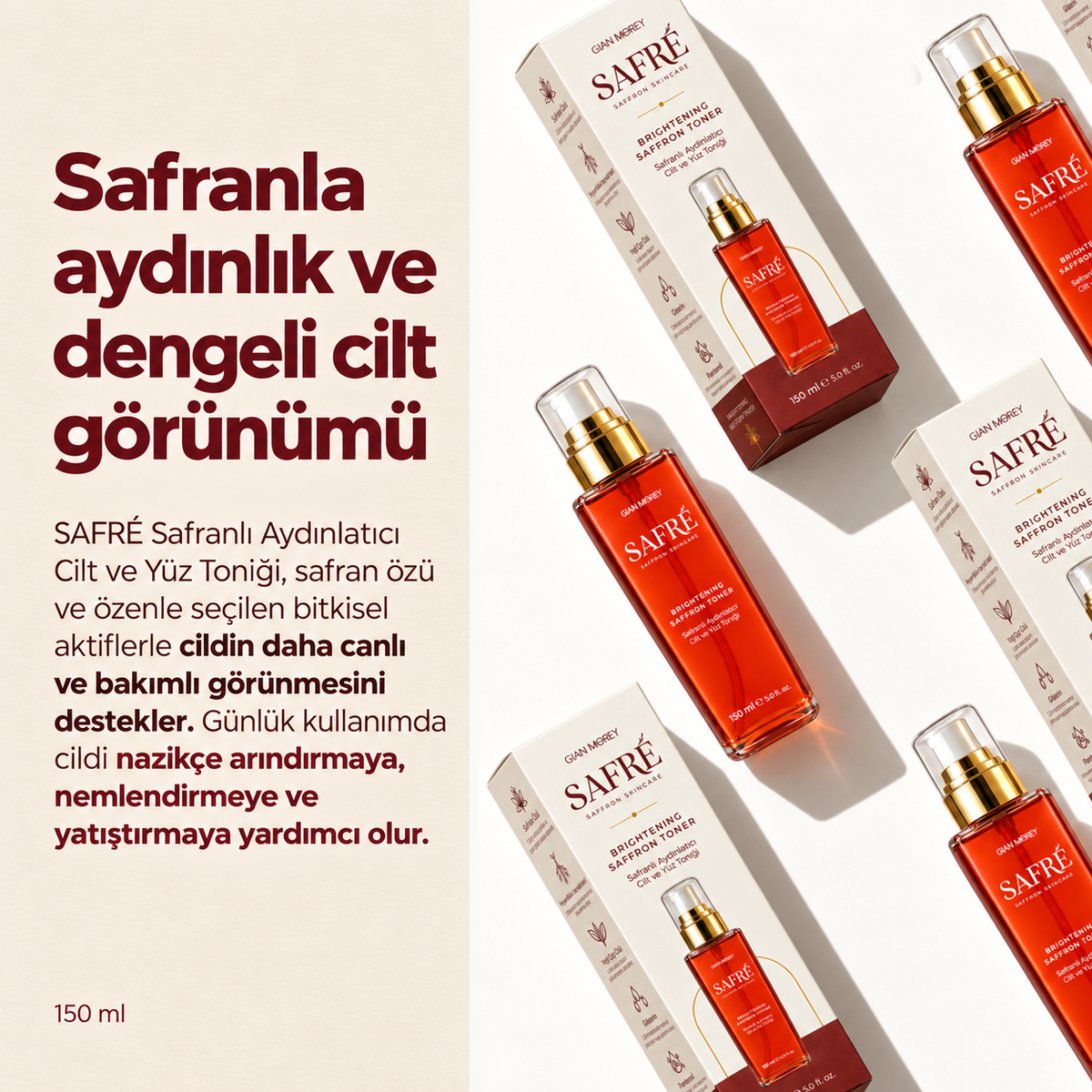 Safranlı Aydınlatıcı Cilt ve Yüz Toniği